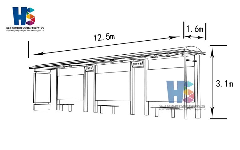 公交车亭平面图图片